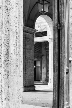 Italy, Rome. Corso Del Rinascimento, Palazzo Della Sapienza, Multiple Doorways.