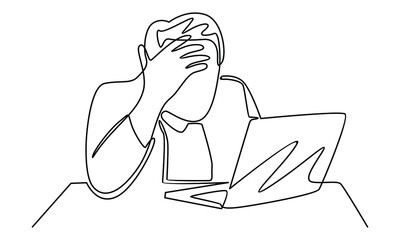 Continue line of stressful businessman. Falling profits, finance fall