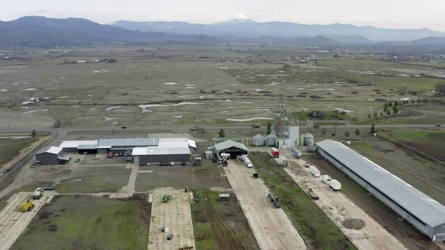 Rural Countryside and Farm Complex Near Eagle Point Oregon Drone Aerial View