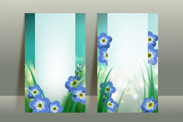 blank card template with spring flower and copy space
