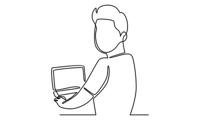 Continue line of freelancer work from home office