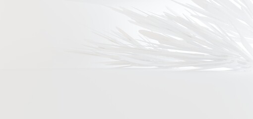 Luxury white abstract architectural minimalistic background. Contemporary showroom. Modern  exhibition stand. Empty gallery. Backlight. Polygonal Graphic Design. 3D illustration and rendering.