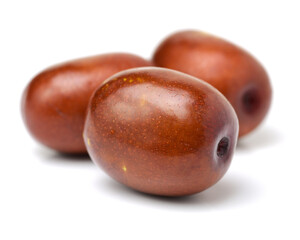 jujube or chinese date on white background