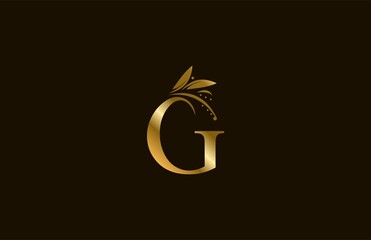 Golden Monogram Flourishes Letter G Logo Manual Elegant Minimalism
