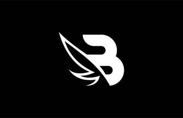Initial B Linked Sharp Shape Wings Vector Logo
