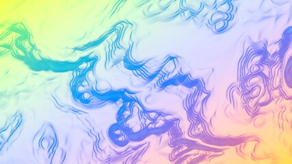Colorful green blue orange pastel 3D dynamic abstract liquid light and shadow artistic gradient wavy futuristic texture pattern background
