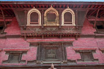 Fototapeta na wymiar Window carving of the Patan Durbar Square, Patan, Nepal, one of the World Heritage site declared by UNESCO