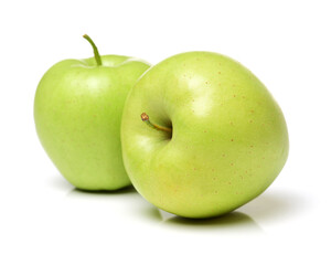 green apples isolated on white