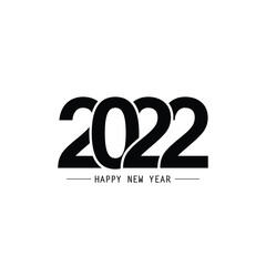 Happy New Year 2022 text design. for Brochure design template, card, banner. Vector illustration. Isolated on white background.