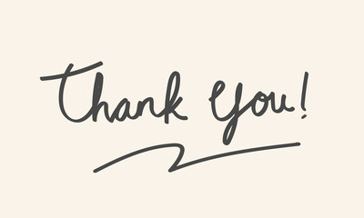 Thank You Text Handwritten Lettering Calligraphy Greeting Card