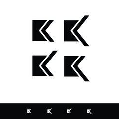 Letter K logos black and white  shape with and Abstract Interlocking a sign icon k