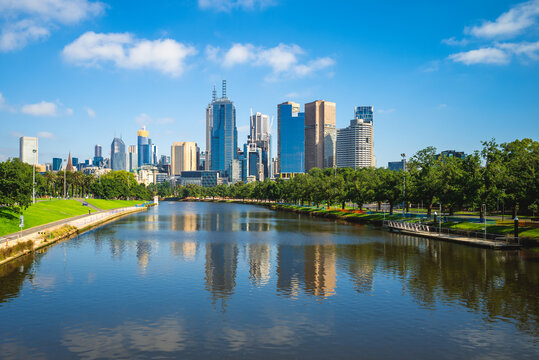 Skyline Of Melbourne City Business District (CBD), Australia