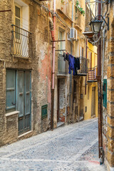 Italy, Sicily, Palermo Province, Cefalu. Narrow street in Cefalu.