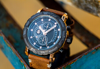 watch on a black background