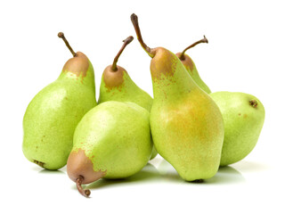 pears on white background