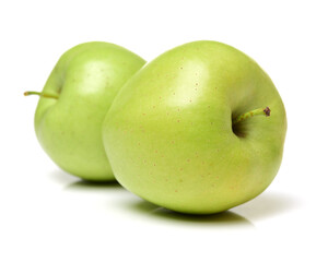 green apples isolated on white