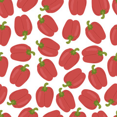 Peper seamless pattern isolated on white background. Vector hand drawn illustartion.