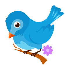 Small Cute Cartoon bird stock illustration