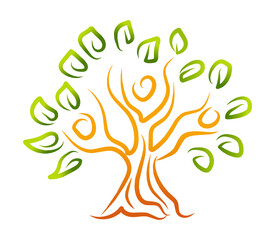 Family Tree Logo vector illustration