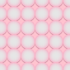 Beautiful seamless pattern with big realistic beads on pink background. Gradient texture. 3D design for wrapping, wallpaper