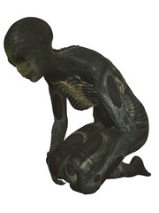 3d render of a fantasy alien figure