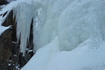 icicles on the edge of the cliff
