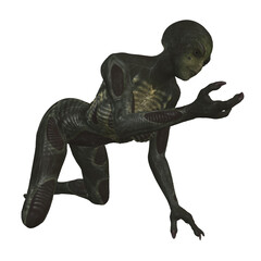 Obraz premium 3d render of a fantasy alien figure