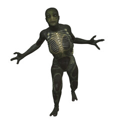 3d render of a fantasy alien figure