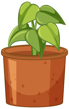 recommend clip art: Green plant in a pot cartoon style