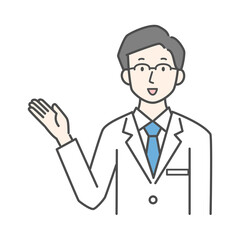 案内する男性医師