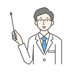 支持棒を持っている男性医師