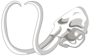 Isolated mammoth skull on white background