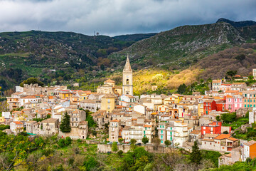 Fototapeta na wymiar Italy, Sicily, Messina Province, Novara di Sicilia. The medieval hill town of Novara di Sicilia.