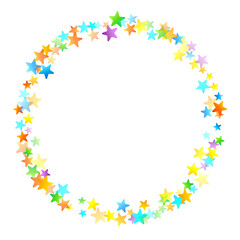 Rainbow Festive Confetti. Carnival Star Falling.