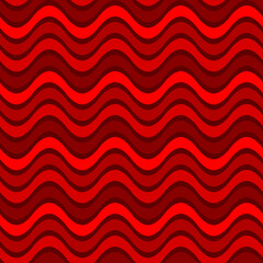 abstract red waves. vector seamless pattern. simple wavy repetitive background. fabric swatch. wrapping paper. continuous print. retro stylish texture. design template for textile, home decor, apparel