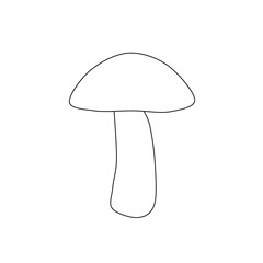 Sketch a mushroom with a pencil or pen. Mushroom Icon. Stroke Design. An element for coloring.