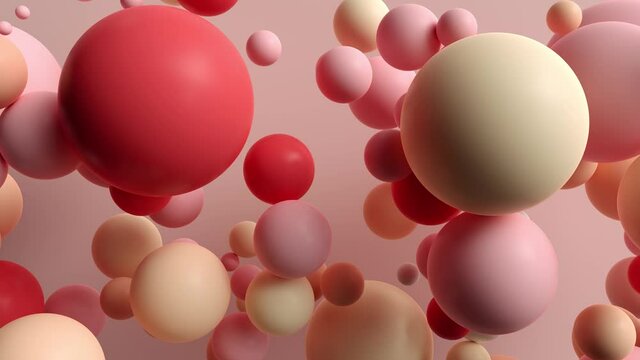 3d render of bright colorful spheres. Positive and fun background. Clean and bright lighting. Movement animation.