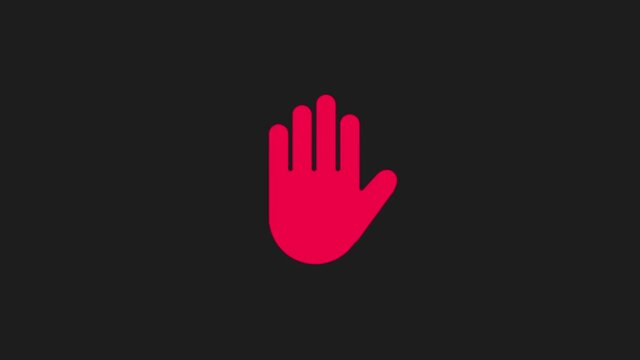 stop hand sign animation