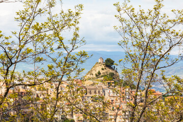 Italy, Sicily, Enna Province, Centuripe. View of the ancient hill town of Centuripe.