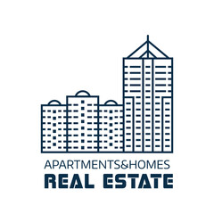 Obraz premium Real Estate Agency Logo in Line Art