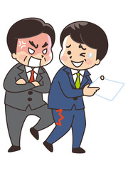 部下を蹴る上司　パワハラ　いじめ