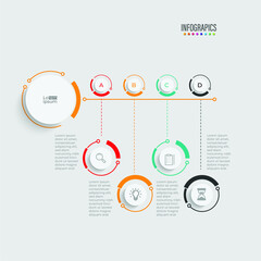 Infographic vector illustration Thin Line Connection on orange theme chart origami paper color info-graphic template for diagram presentation chart and business concept with element options
