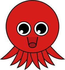 可愛いたこ(線あり)