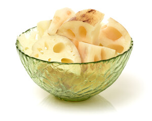 Lotus root on the white background