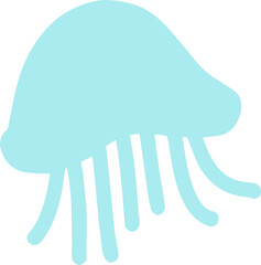 シンプルな可愛いクラゲのシルエット