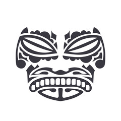 Face Tribal Polynesian tattoo style. Mask Pattern of Maori and Polynesian culture. Handmade. Vector