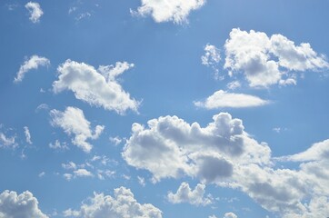 white clouds on blue sky background