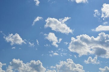white clouds on blue sky background