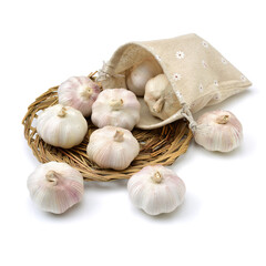 garlic isolated on white