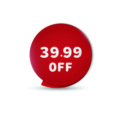  tags and labels, template shopping labels. Blank, discount and price tags on red paper use for advertising.
